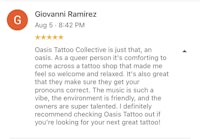 a review of a tattoo shop on yelp